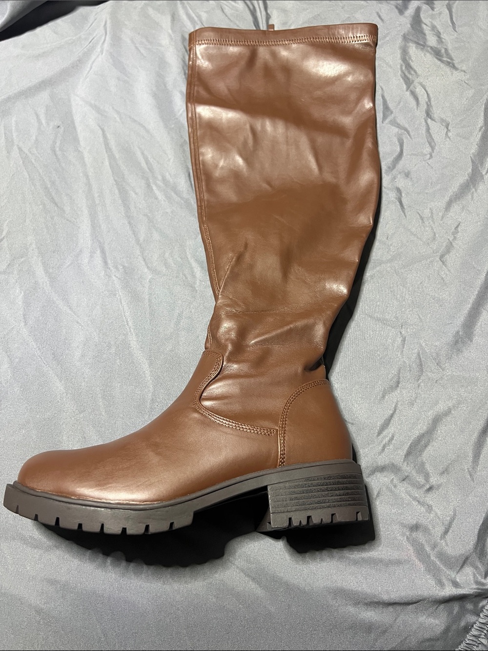 Luoika Chestnut Brown Women's Mid Thigh-High Slouchy Riding Boots